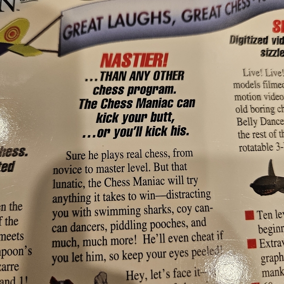 National Lampoon's Chess Maniac 5 Billion and 1 PC Game 3.5" disk IBM Big Box - Picture 15 of 16